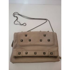 Bcbg generations studded tan clutch with shoulder strap